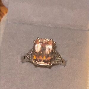 Elegant Silver and Pink Gemstone Ring